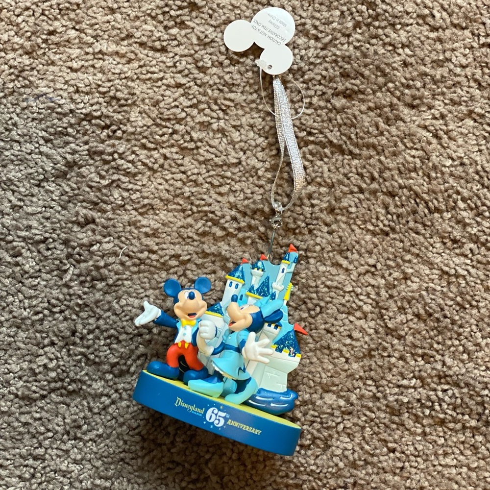 Mickey and Minnie Mouse Figural Ornament – Disneyland 65th Anniversary